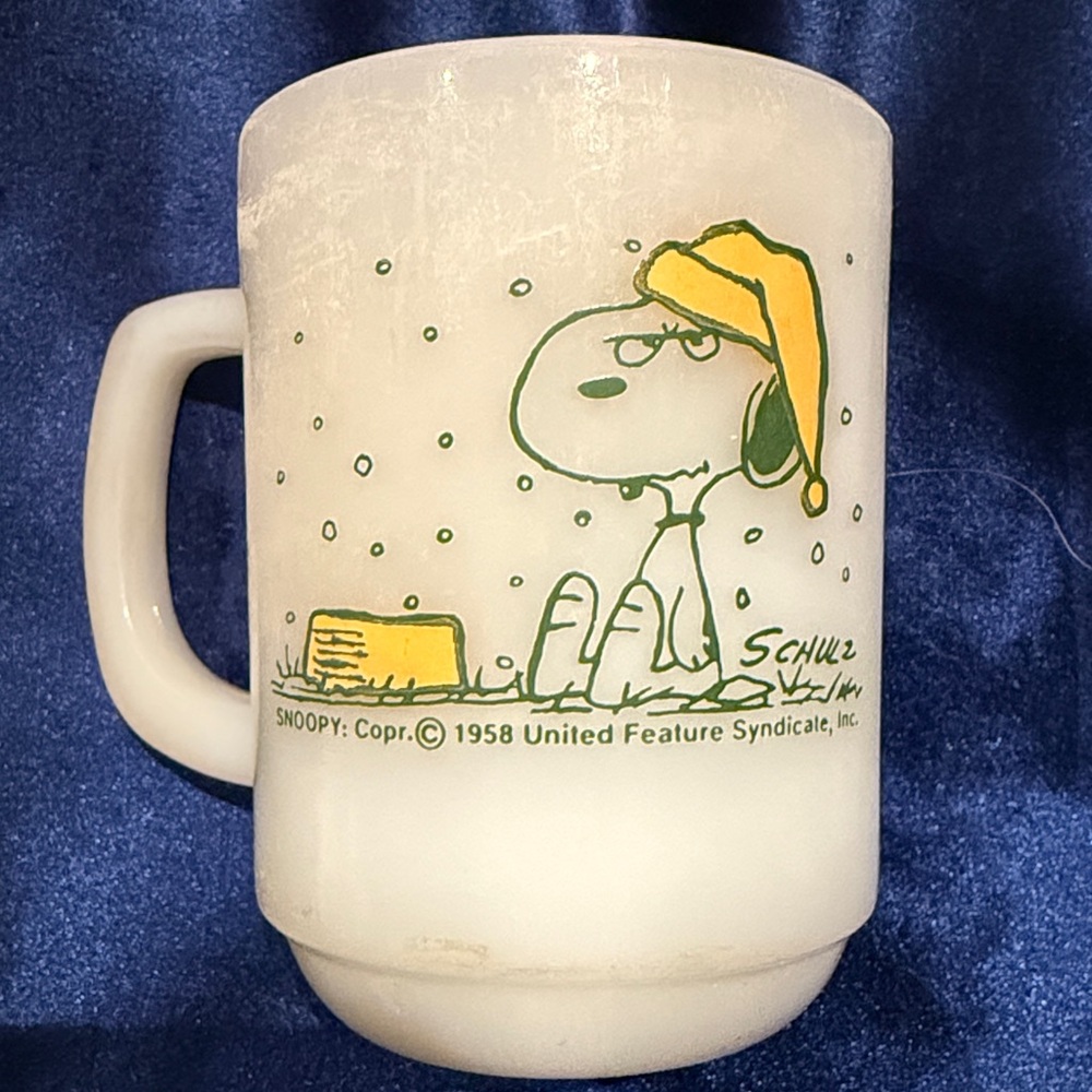 Fire King Snoopy Mug “I Hate It When It Snows On My French Toast” Stackable